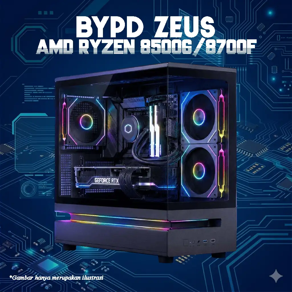 BYPD ZEUS AMD Ryzen 8500G 8700F | RTX 3050 RTX 5060 RX 9060 XT | 16GB DDR5 | 512GB NVME - GAMING PC