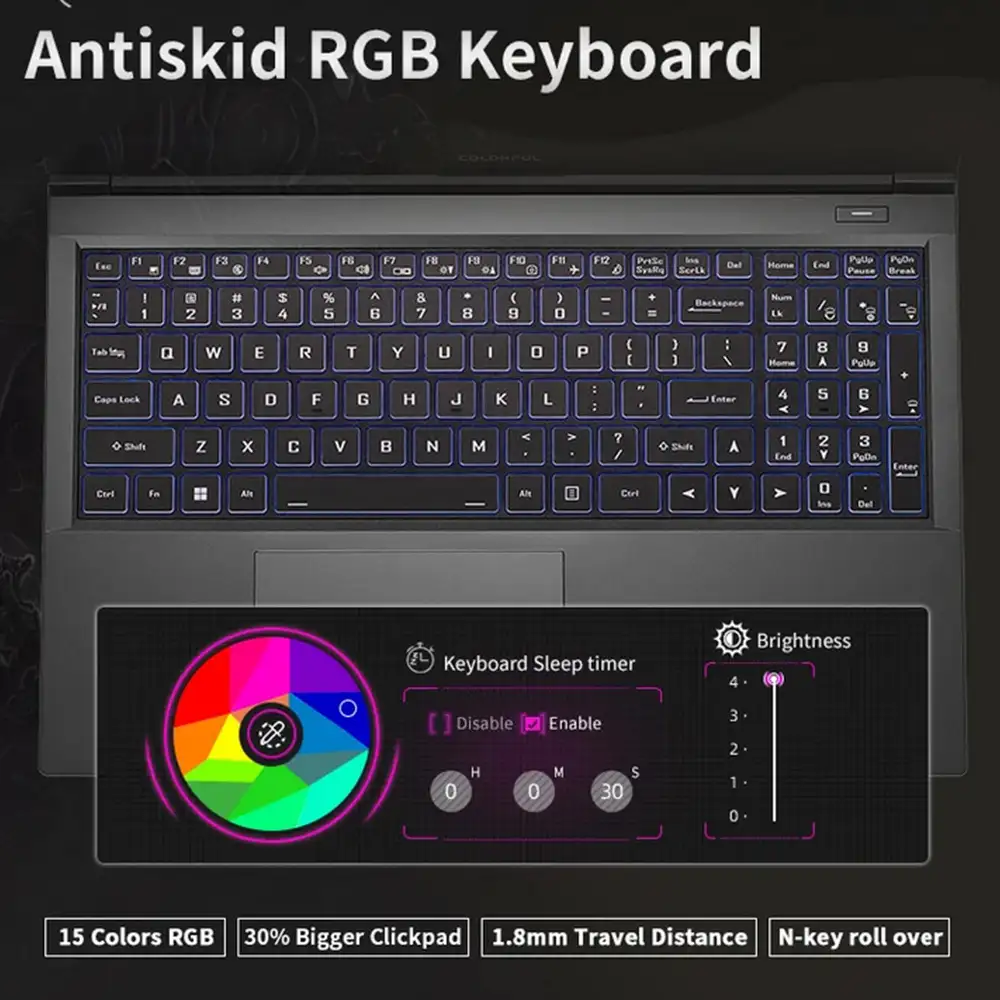 COLORFUL EVOL X15 XS - Intel® Core™ i5-12450H - 12 Cores (4P+8E) / NVIDIA GEFORCE RTX 3050 4GB GDDR5 / 16GB DDR4 /