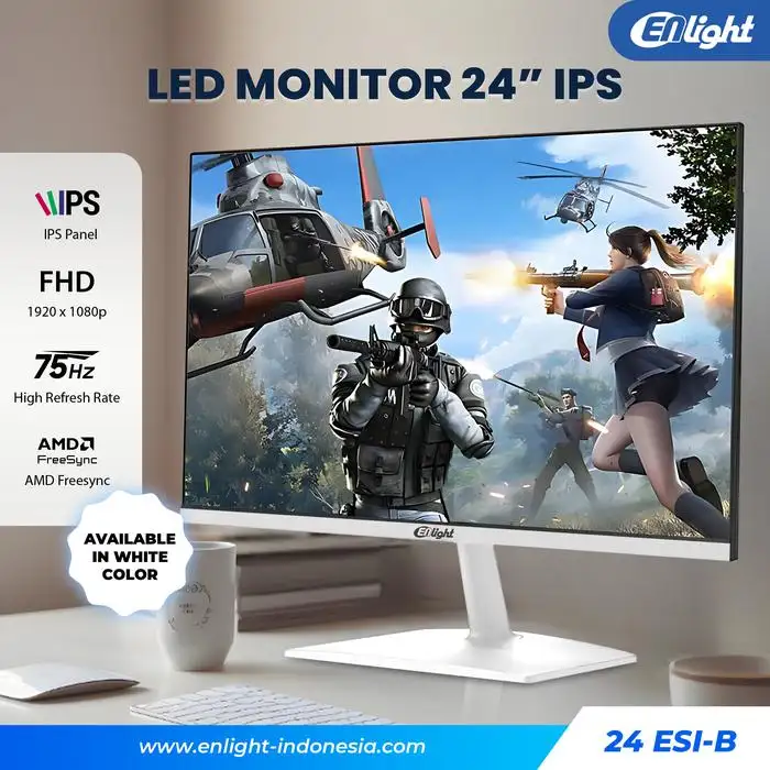 LED ENLIGHT 24ESI-W WHITE 24" IPS FHD 75Hz 5ms Slim Frameless