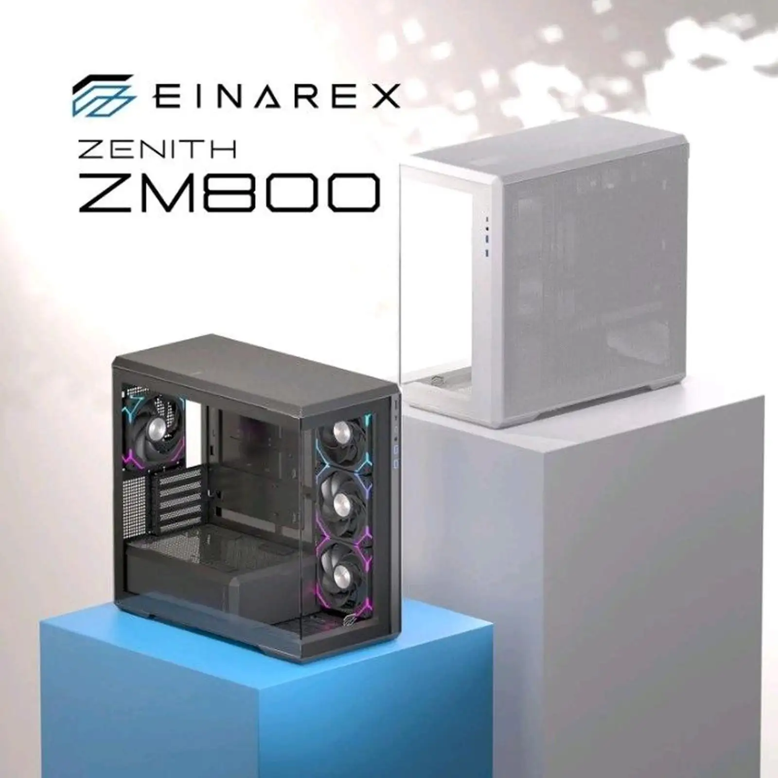 EINAREX Zenith ZM800 Black mATX Seaview Premium 4x Fan 12cm ARGB