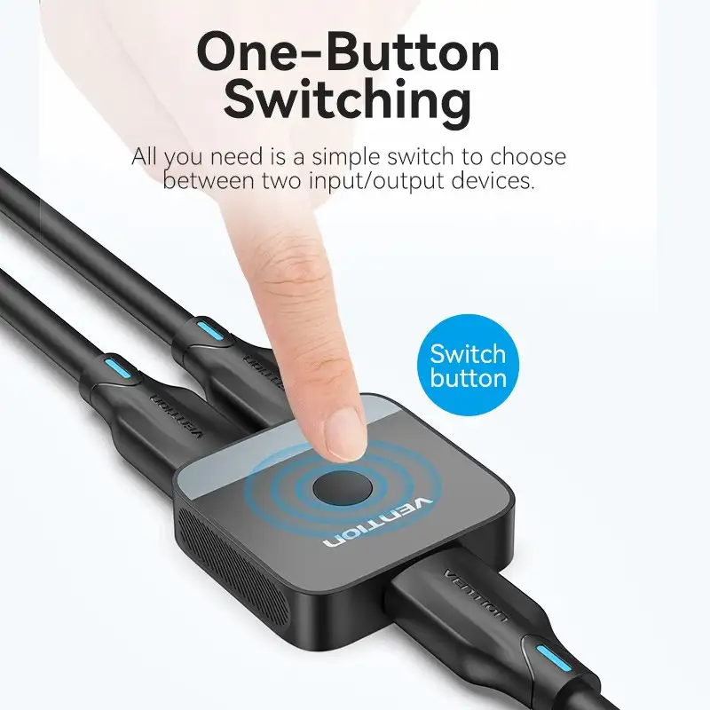 Vention 2 Port HDMI Bi-Direction 4K Switcher Black ABS ( AKOB0 )