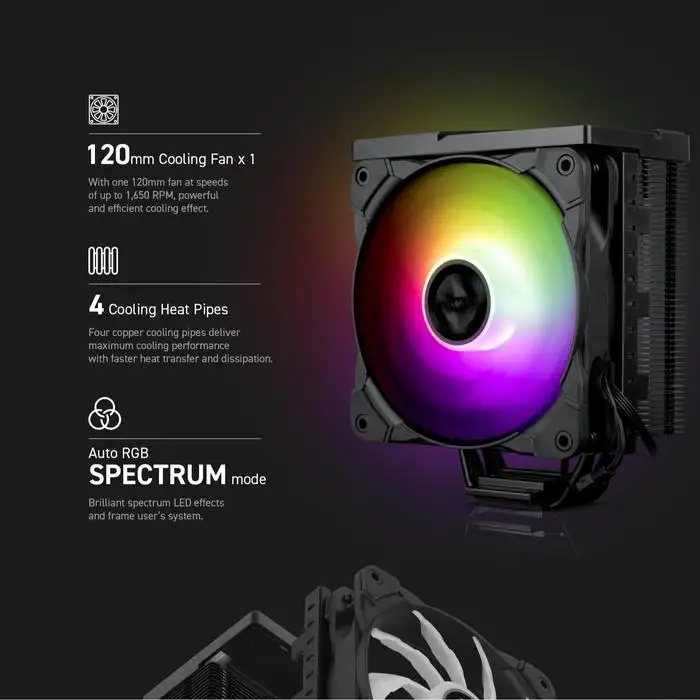ABKO COOLSTORM T408B 1FAN RGB + LED Panel