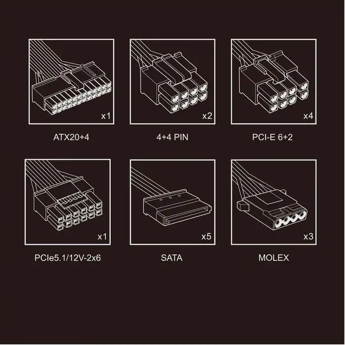 FPMAX CS 750W BR White 80+ Bronze Full Modular PCIE 5.1 Japan caps