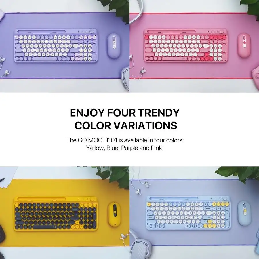 FANTECH KEYBOARD MOUSE DUAL MODE GO MOCHI101 WK899 COMBO PURPLE