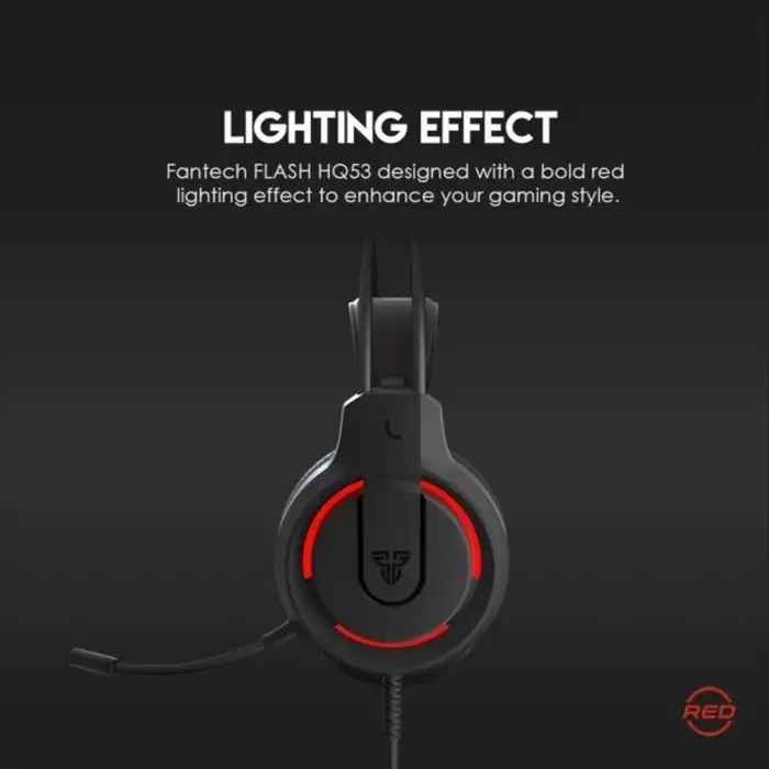 Fantech Headset FLASH HQ53 RGB Lightweight Gaming ( Black )