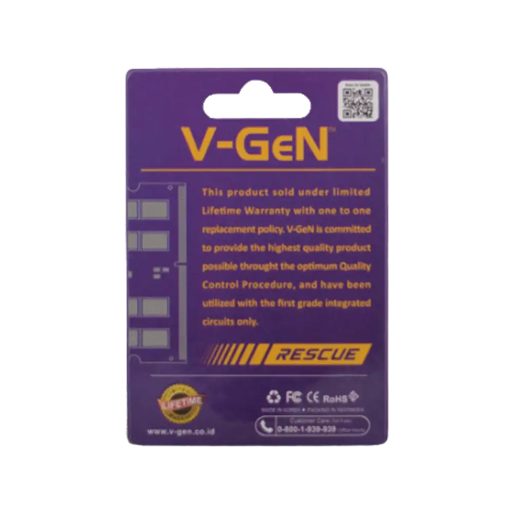 V-GeN RESCUE DDR3 8GB 1600Mhz SODIMM