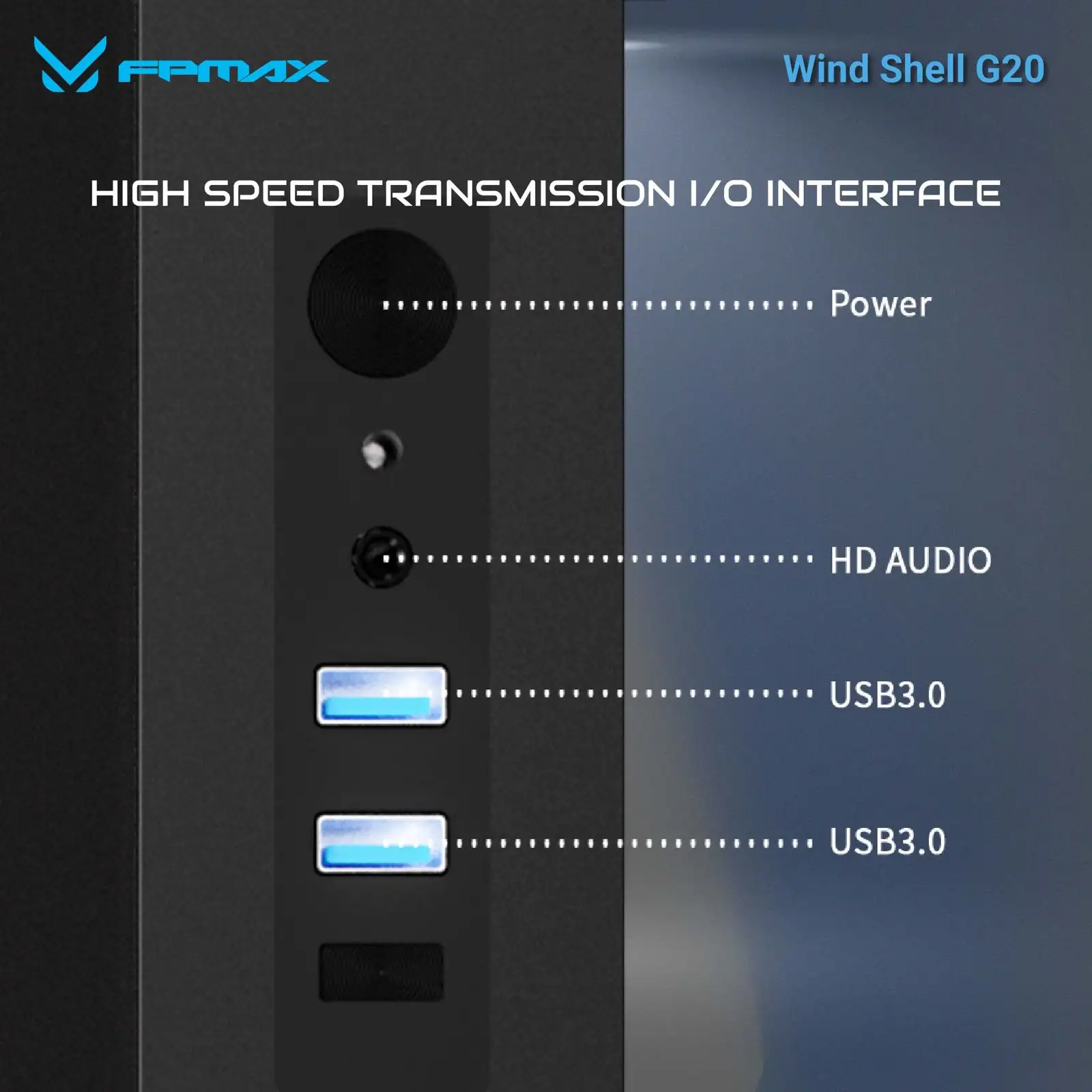 FPMAX Wind Shell G20 Black + Wood + 3 Fan