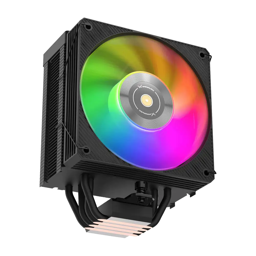 FPMAX F-400Gi ARGB 4 Heatpipe + LCD Display CPU Cooler Black