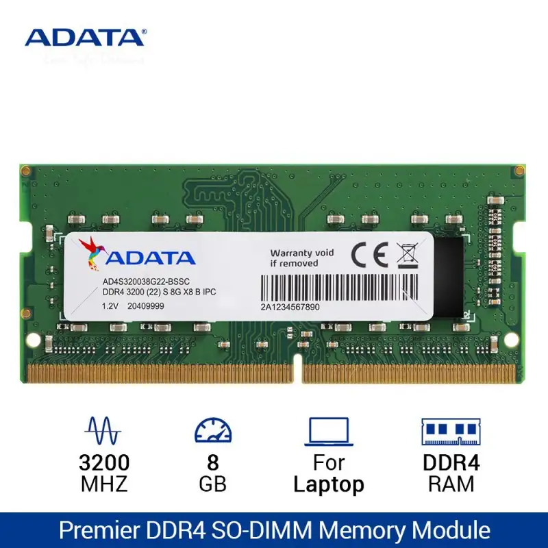 ADATA DDR4 8GB 3200MHz PREMIER GREEN SODIMM