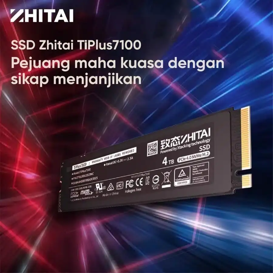 ZHITAI TIPLUS 7100S 1TB SSD NVME PCIE Gen4 7.400Mbps