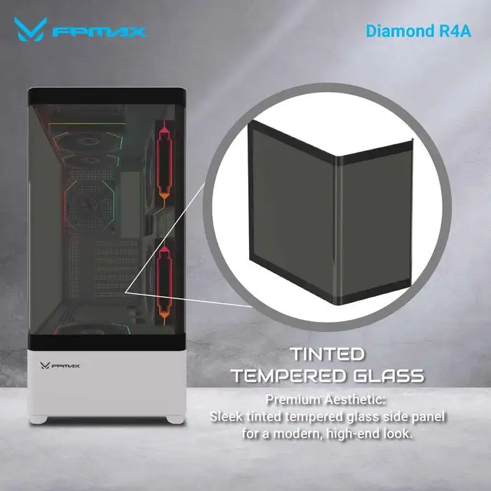 FPMAX Diamond R4A PRO LUMA White + 3 Fan FRGB ATX
