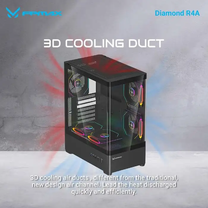 FPMAX Diamond R4A PRO NOVA White + 3 Fan ARGB ATX