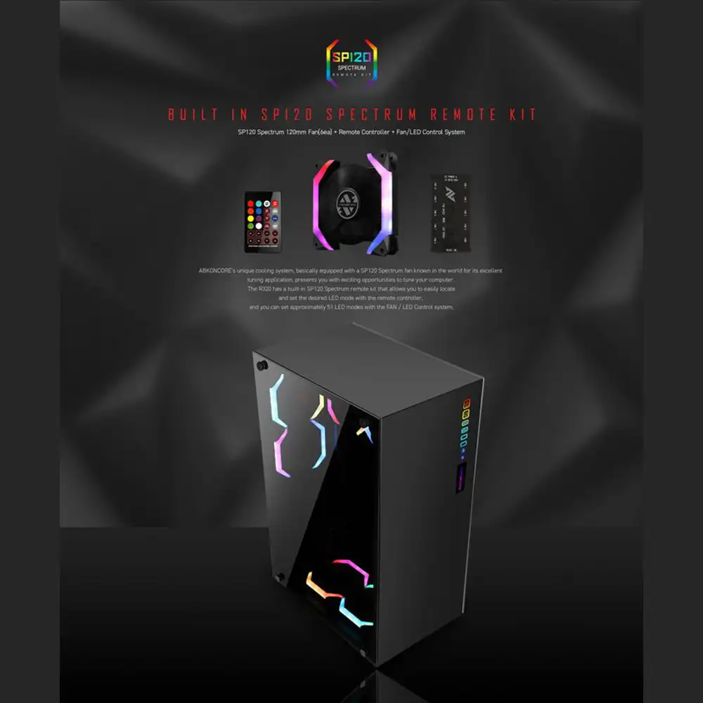 AbkoNcore RAMESSES 320 E-ATX Slim Tower + 6 Spider Fan