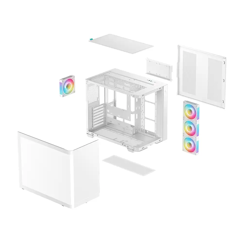 DEEPCOOL CG530U 4F Curve ATX BTF 4 Fan aRGB white