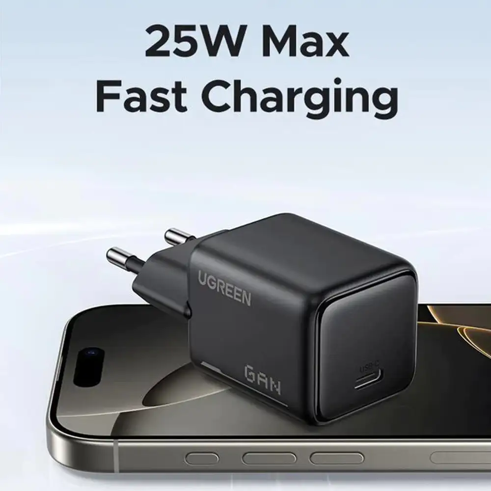 UGREEN CHARGER SET C TO C N SERIES GAN 25W BLACK ( 75103 )