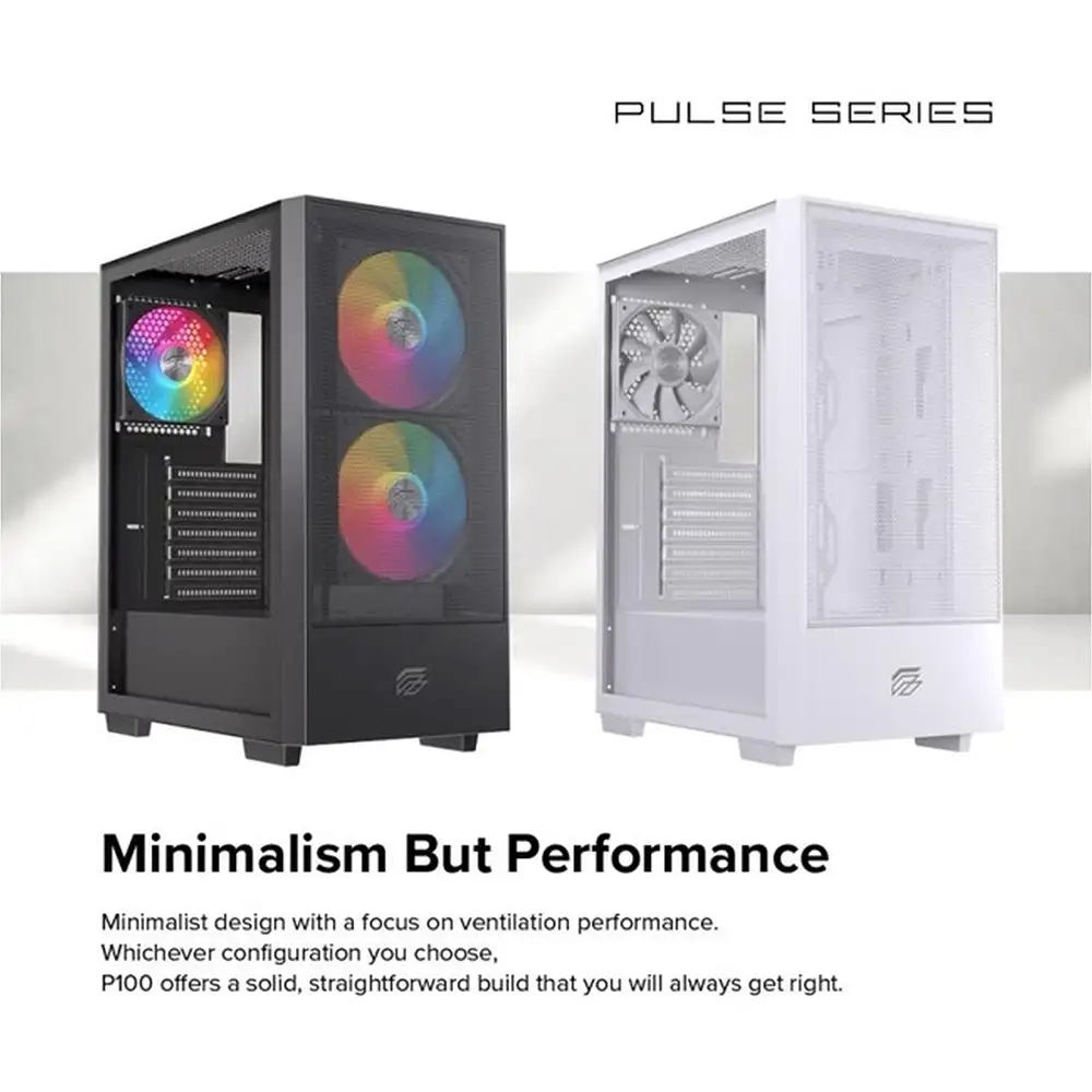 EINAREX Pulse P100 Core Black ATX + 1x Fan ARGB