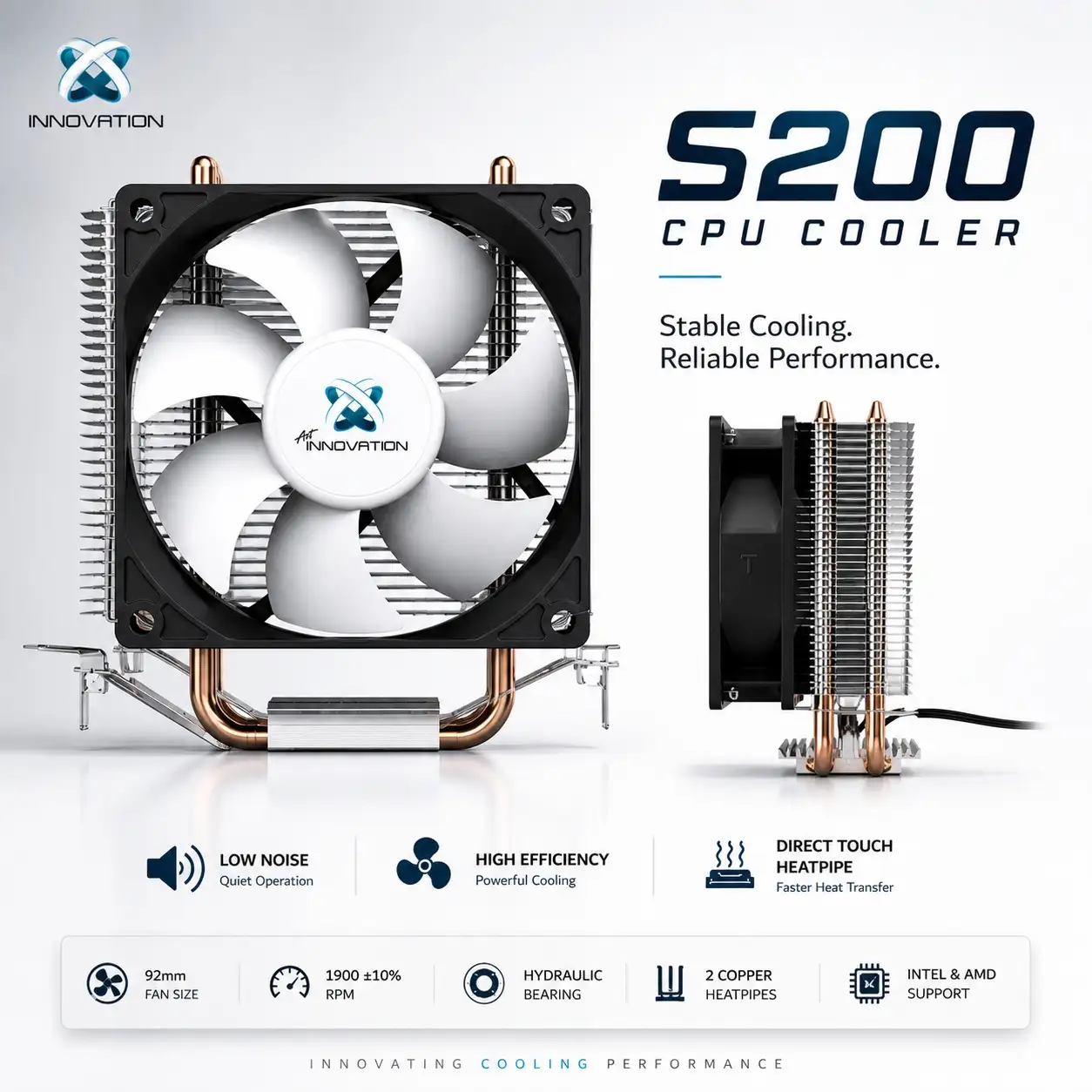 INNOVATION S200 Heatsink Fan Intel / AMD Non RGB