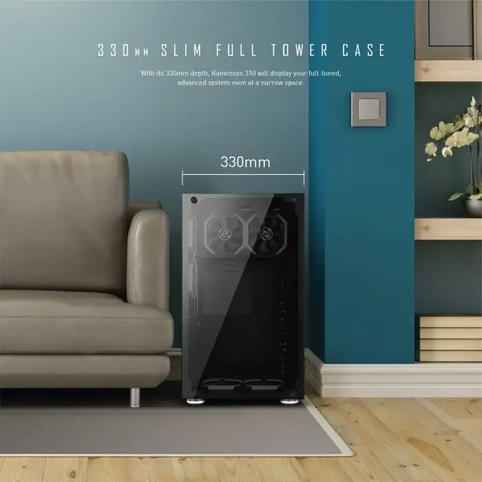 AbkoNcore RAMESSES 310 E-ATX Slim Tower + 6 Spider Fan