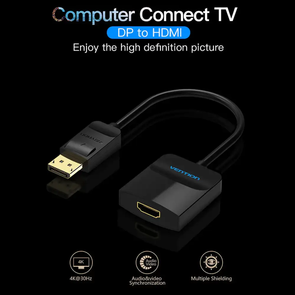 Vention Converter Display Port to HDMI 0.15m Black ( HBGBB )