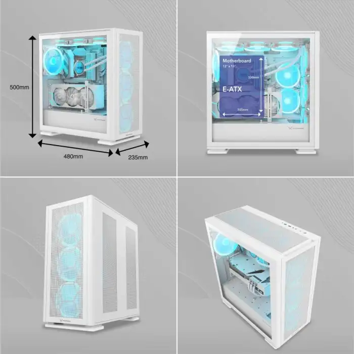 FPMAX AIRPOWER G5 EX H909 + 4 Fan 120mm ARGB WHITE