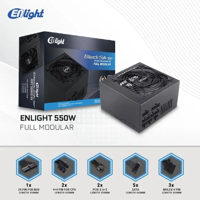 Enlight 550W BlackSilver 80+ Bronze Full Modular