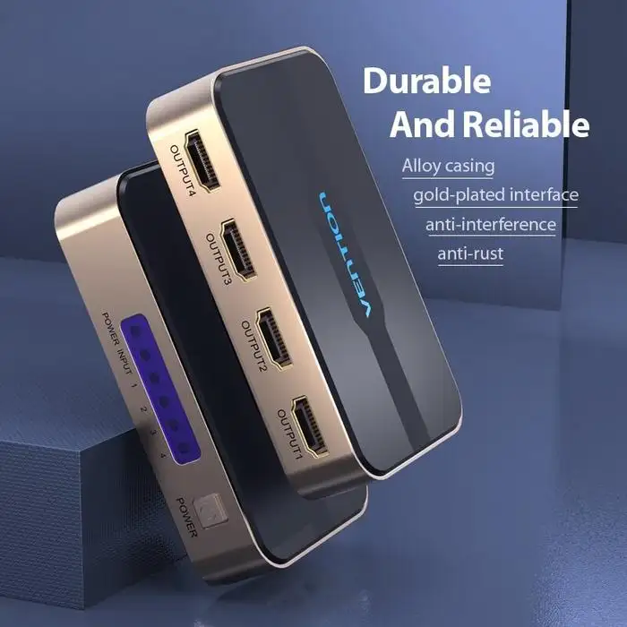 Vention HDMI Splitter 1 In 4 Out 4K@30Hz Gold ( ACCG0-EU )