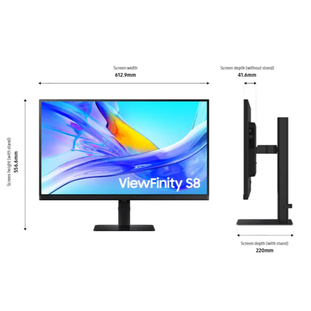 Samsung ViewFinity S8 LS27D804 27" Flat IPS 4K HDR10 Rotate USB-C LAN (S80UD)