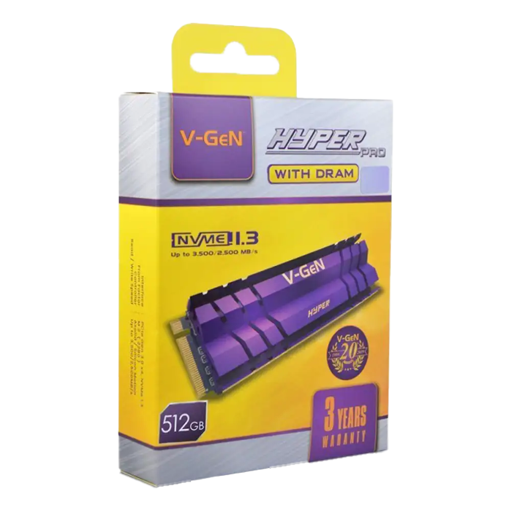 VGEN HYPER PRO with HEATSINK 512GB Gen3 3.500/2.500mbps