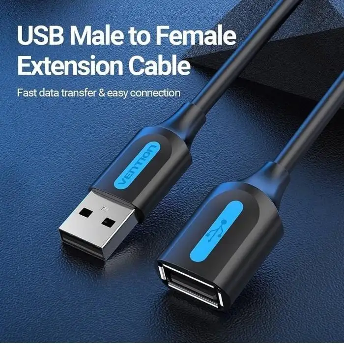 Vention kabel USB 2.0 A Male to A Female Extension Cable 1.5m black CBIBG
