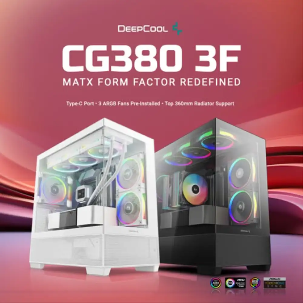 DEEPCOOL CG380 3F 3 Fan aRGB M-ATX Black