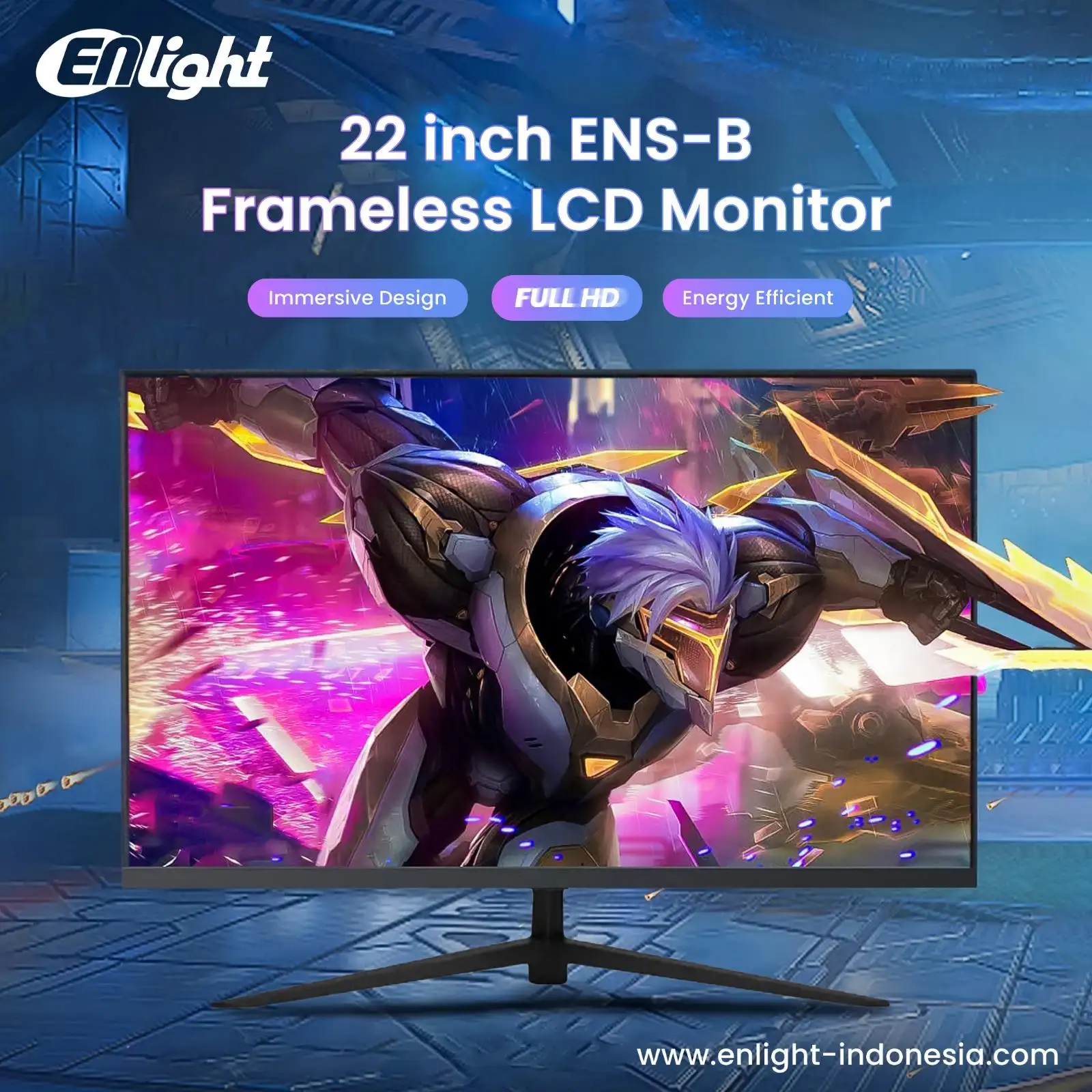 LED ENLIGHT 22ENS-B 22" FHD 75Hz 5ms Slim Frameless