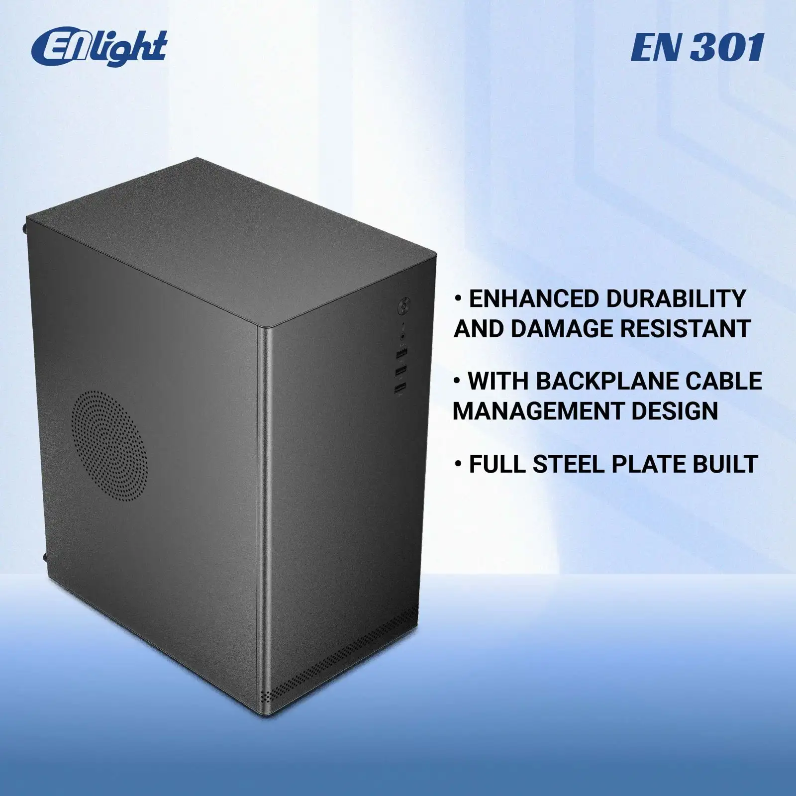 ENLIGHT EN-301 + 300W White Mid Slim mATX USB3.0