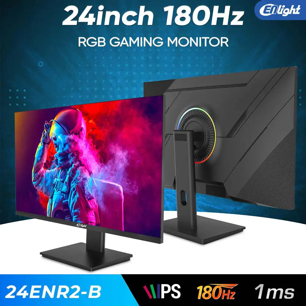 LED ENLIGHT 24ENR2-B 24" IPS 180hz 1ms RGB Ergo Up & Down Only