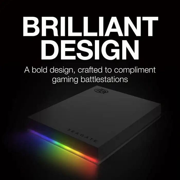 SEAGATE FireCuda Gaming Portable Hard Drive External USB3.2 RGB 1TB