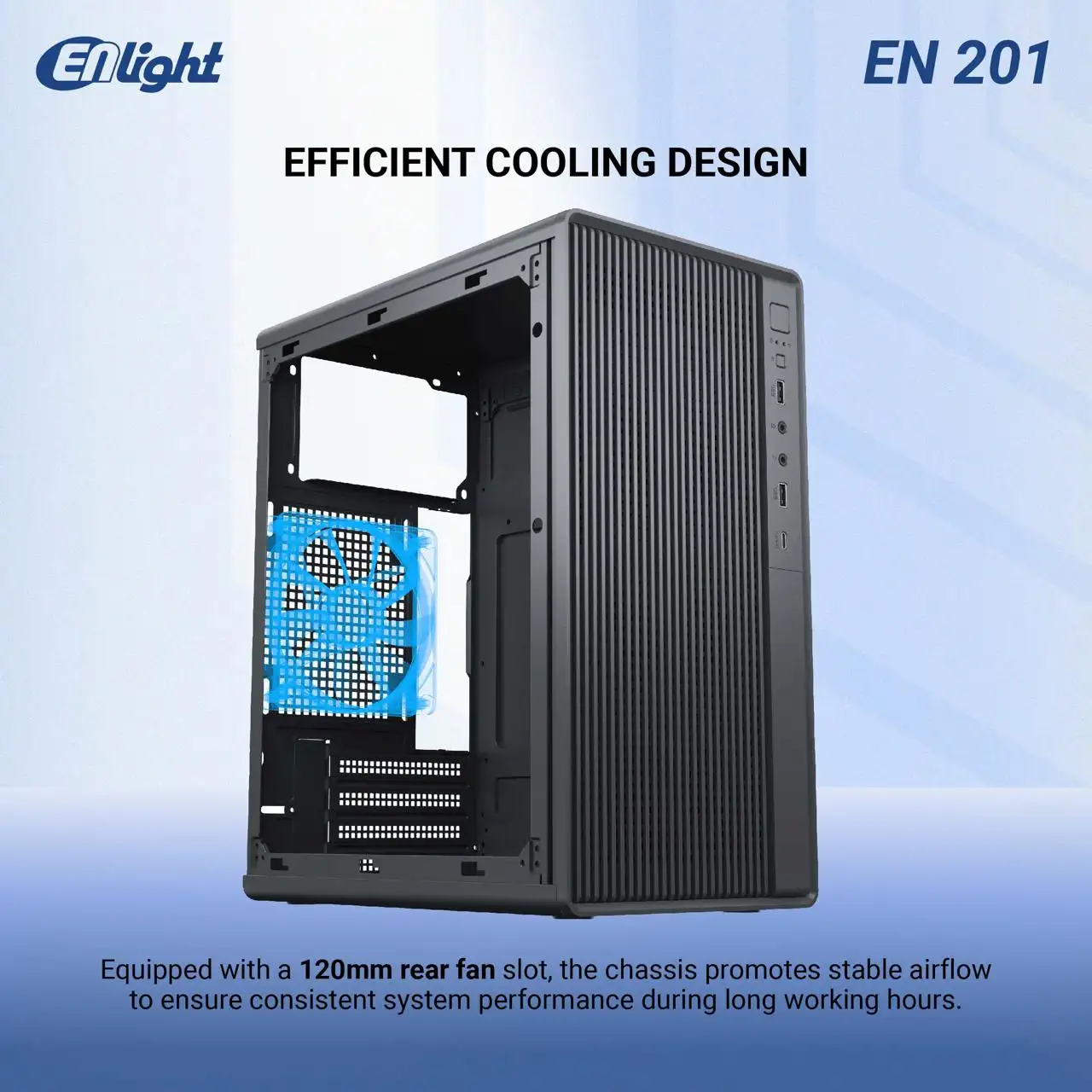 ENLIGHT EN-201 + 300W Black Mid Slim mATX USB3.0