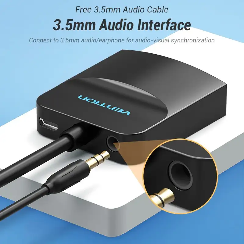 Vention Converter HDMI to VGA 0.15m Female Micro USB & Audio Port Black (42161)