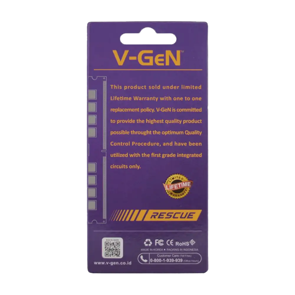 V-GEN RESCUE DDR4 4GB 2400Mhz / 2666Mhz LONGDIMM