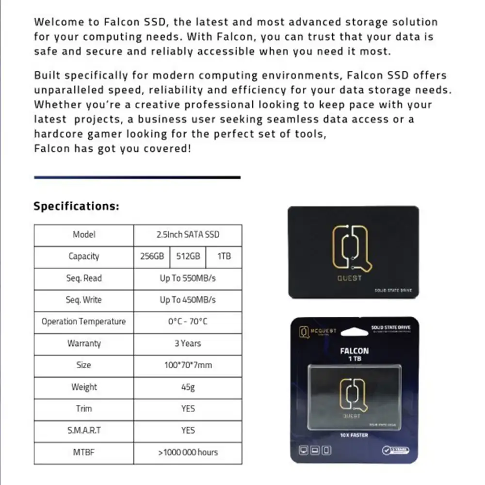 MCQUEST DIGITAL FALCON 1TB SATA SSD