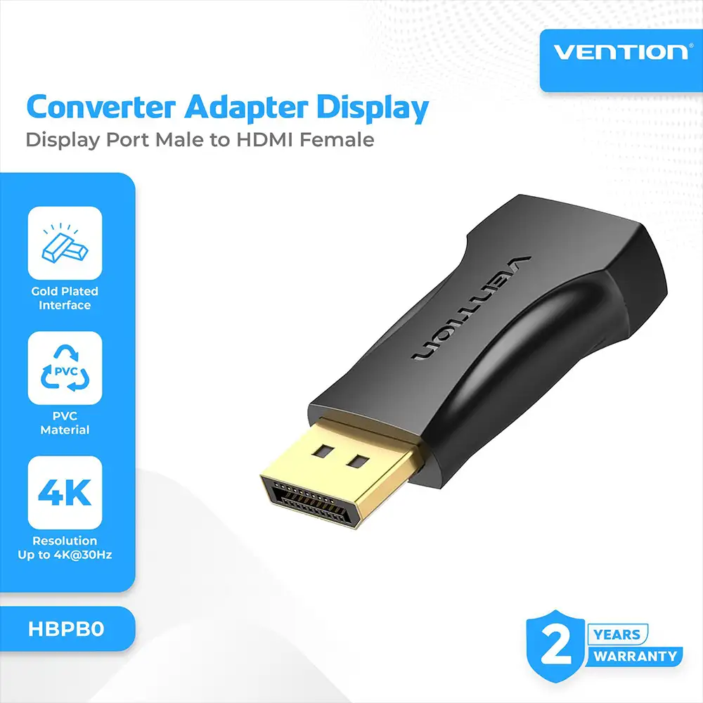 Vention Display Port Male to HDMI Female 4K Adapter Black ( HBPB0 )