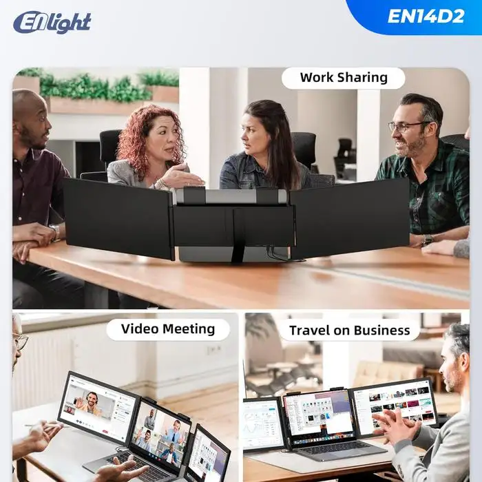 LED ENLIGHT EN14D2 Dual 14" FHD Portable Monitor With Laptop Docking