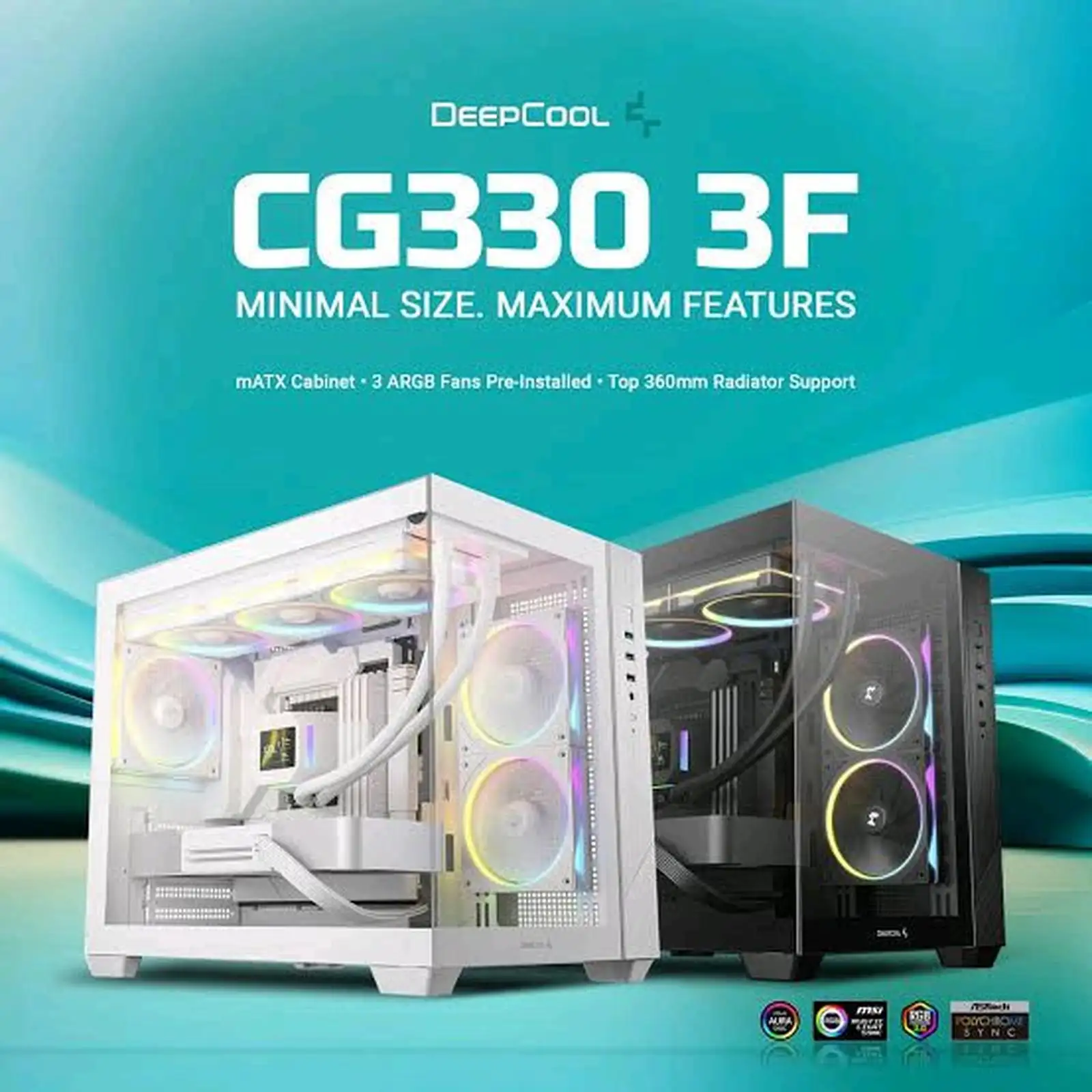 DEEPCOOL CG330 3F 3 Fan aRGB M-ATX White