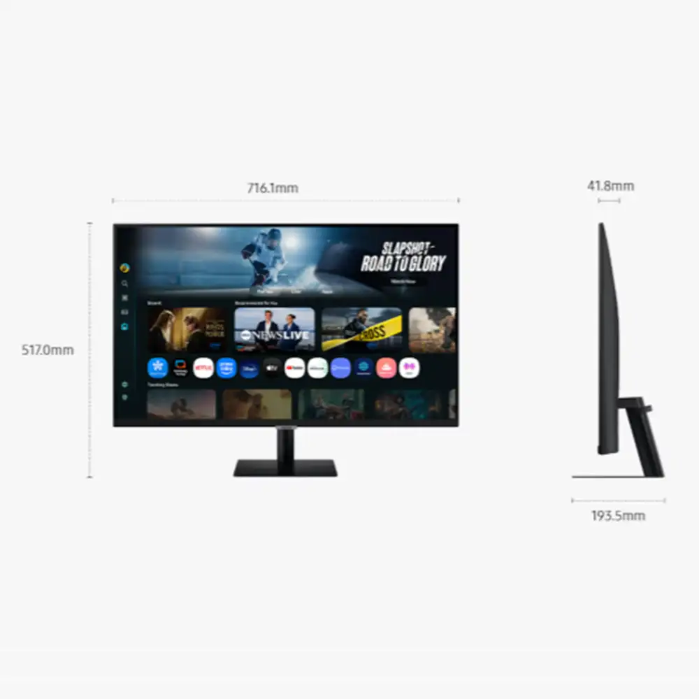 Samsung Smart Monitor M7 32" 4K LS32FM701 White USB-C WIFI Speaker