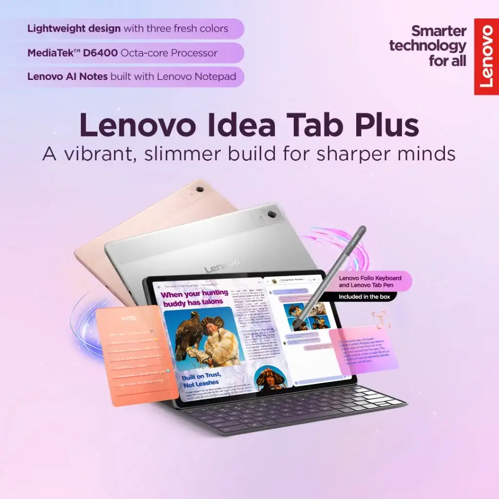 Lenovo Idea Tab Plus 8GB 256GB Keyboard + Pen Cloud Grey 12.1" 2.5K MediaTek Dimensity 6400