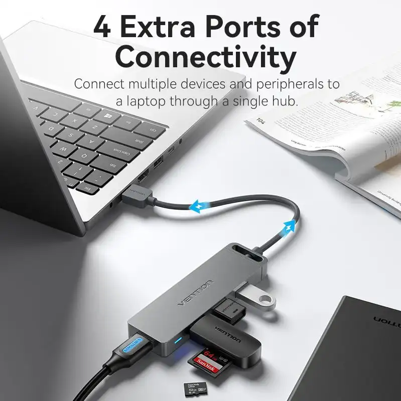 Vention USB HUB 3.0 4 Port with powerr supply 0.5M black