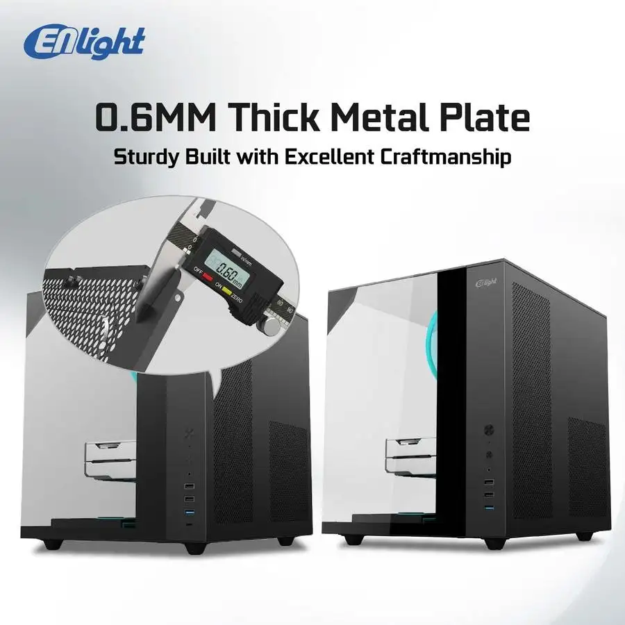 ENLIGHT Z10 BLACK No Fan ATX 3 Side Temper Glass