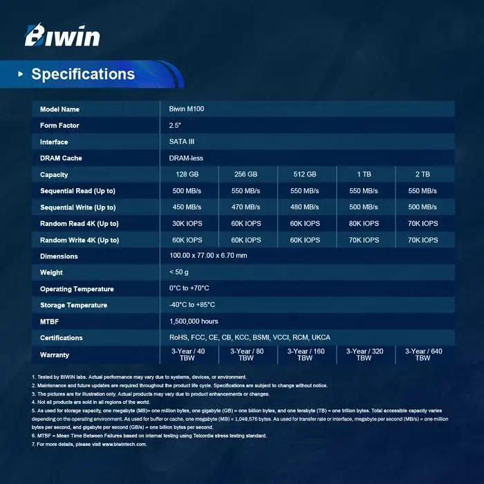 BIWIN M100 256GB SATA