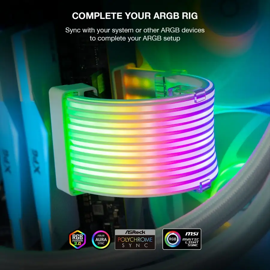 Tecware Flex RGB PSU Extension cable 24pin + 8 / 16 pin Gpu Black