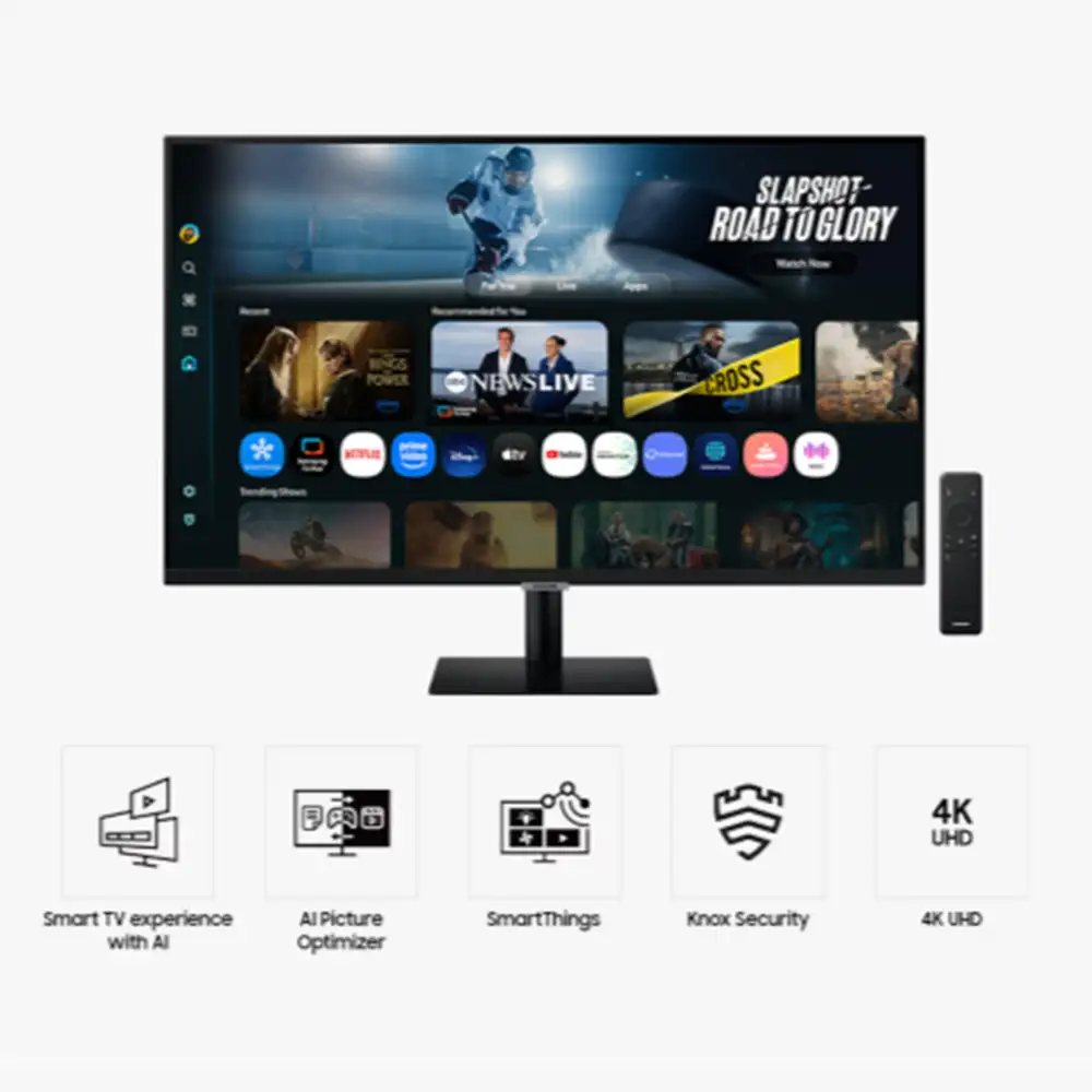 Samsung Smart Monitor M7 32" 4K LS32FM701 White USB-C WIFI Speaker