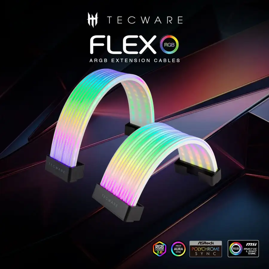 Tecware Flex RGB PSU Extension cable 24pin + 8 / 16 pin Gpu Black