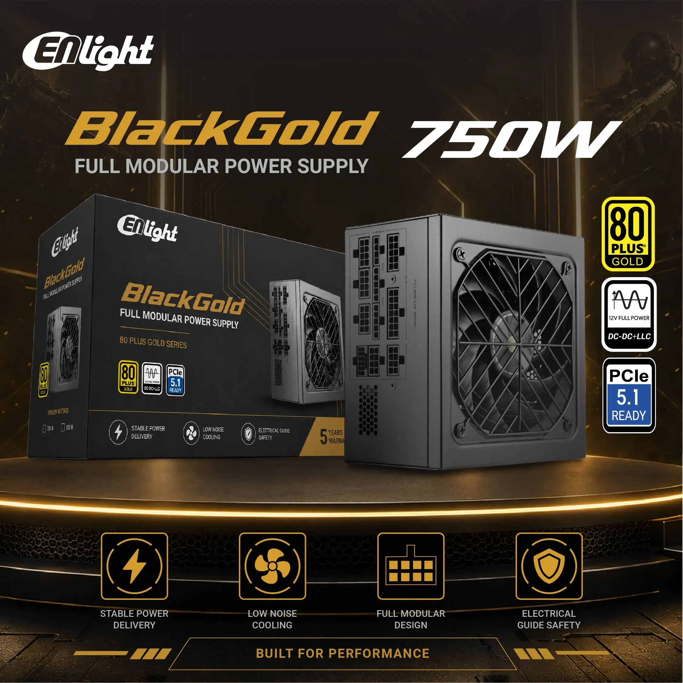 ENLIGHT EN-750G 750W 80+ Gold Full Modular PCIE Gen5